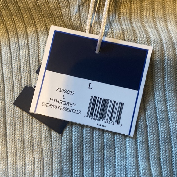 Kaari Blue large v-neck grey long sleeve tunic; bottom hem is angled - Picture 3 of 3